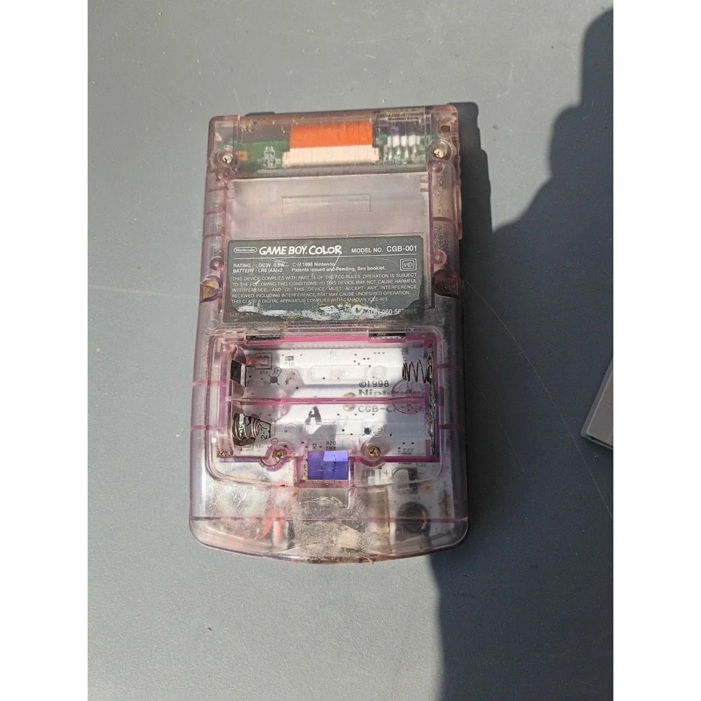 Nintendo Game Boy Color (Cgb-001) Atomic Purple With Super Mario Land: 3 Game...